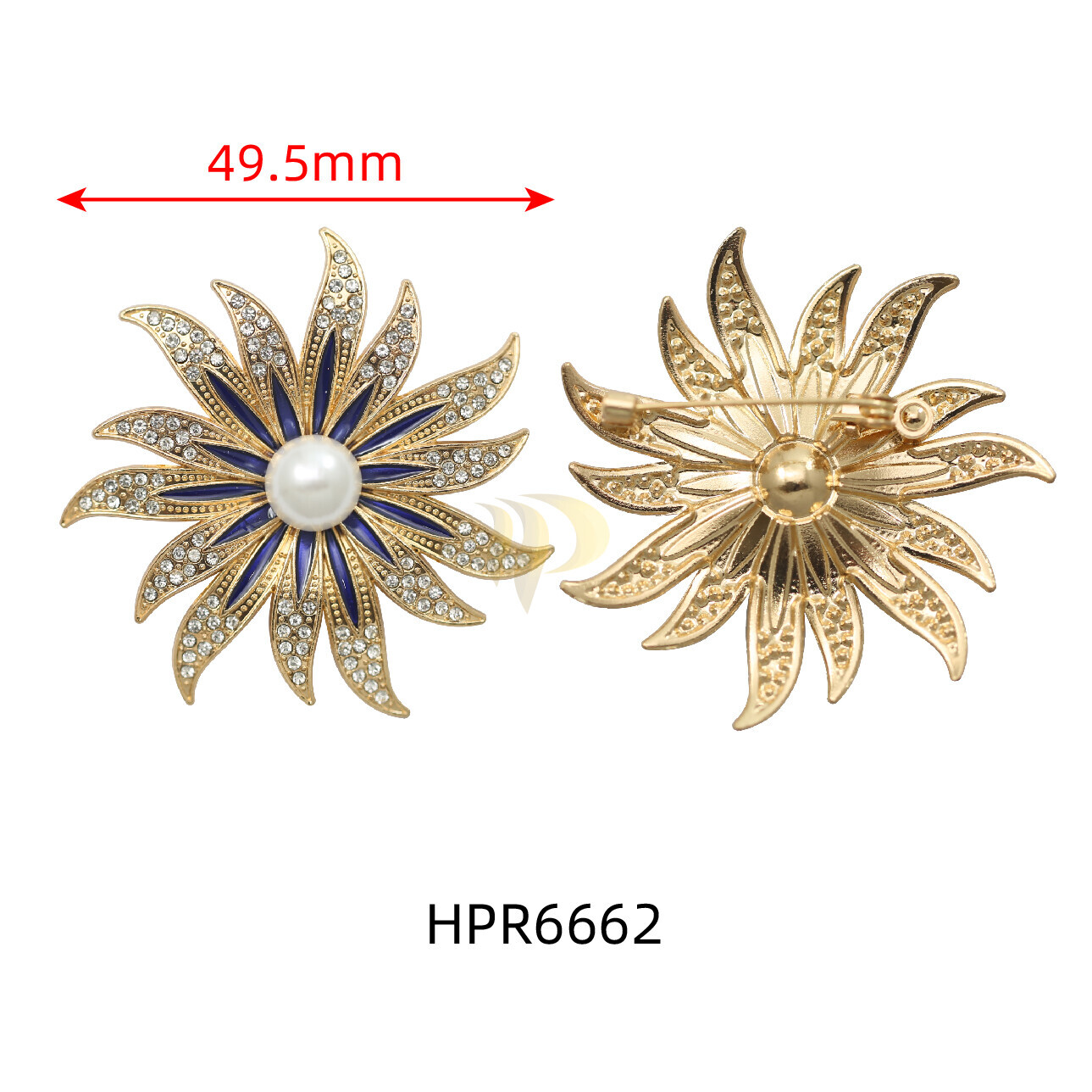 Sunburst Pearl Decorative Brooch