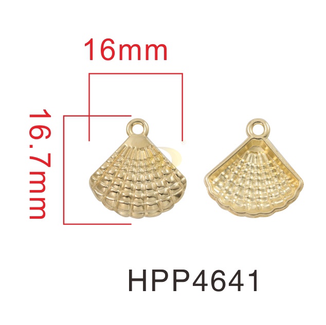 Scallop-shaped metal label