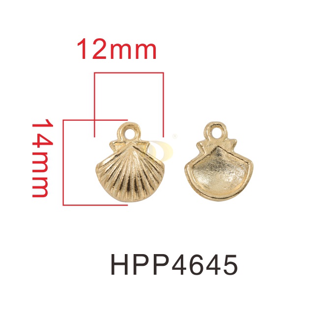 Scallop-shaped metal label