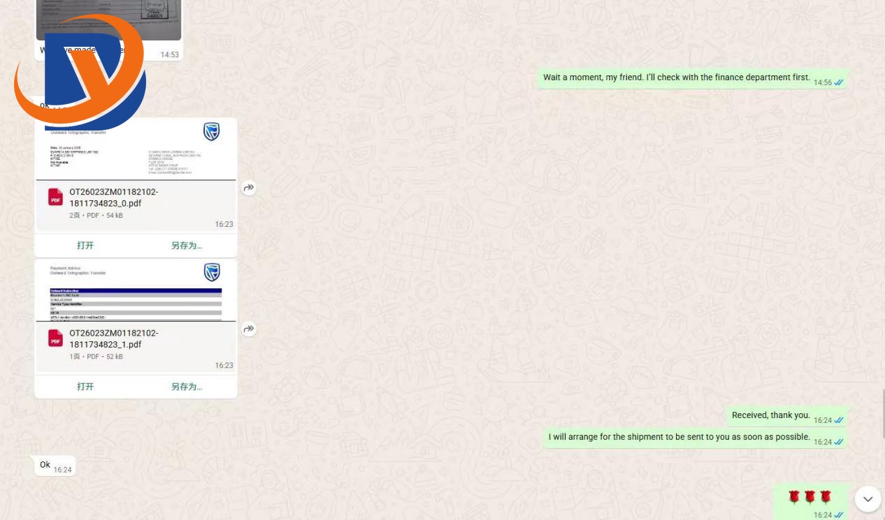 Our company has shipped spring samples to our Zambian customer.