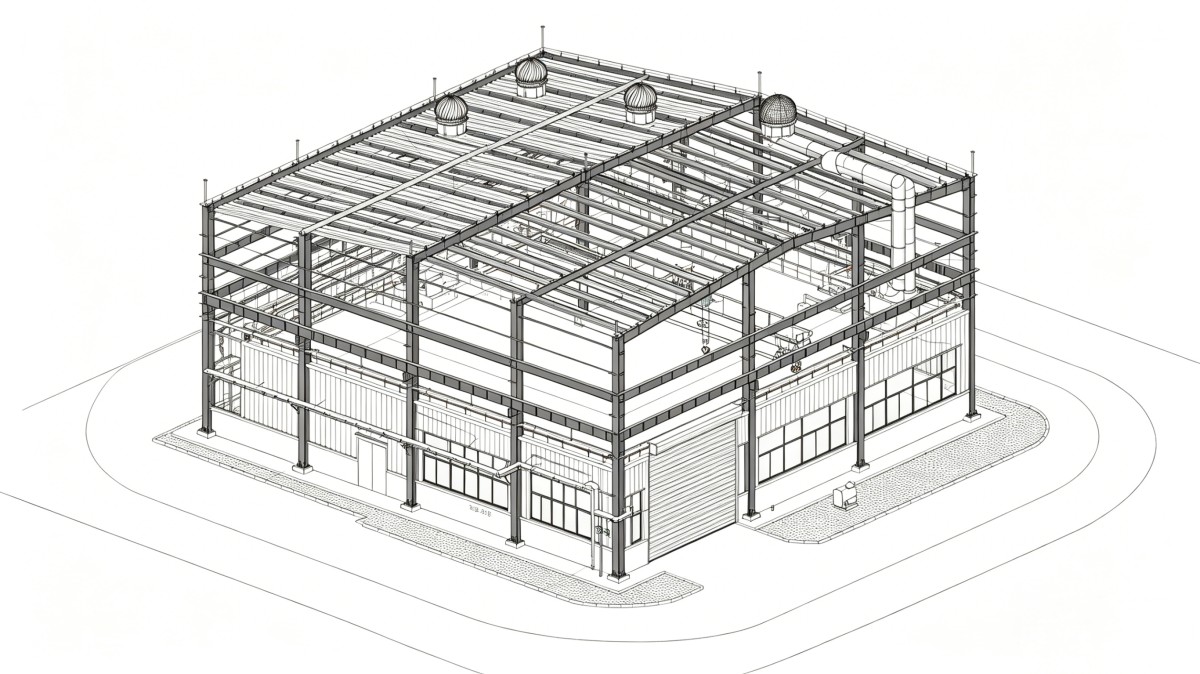 钢结构建筑分解示意图生成 (4) 钢结构建筑分解示意图生成 (4)