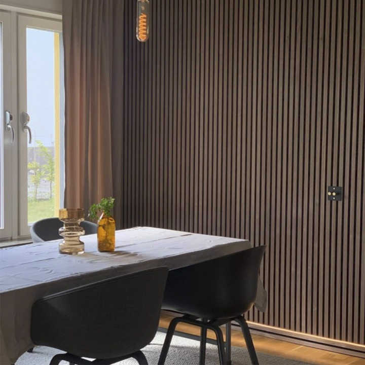 Acoustic wooden slat wall panels