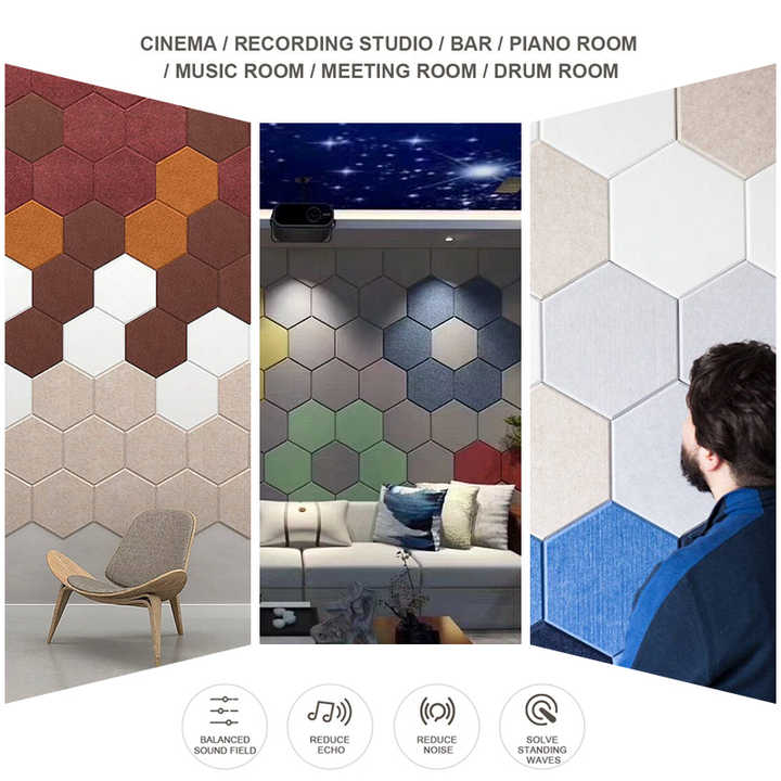 Hexagon acoustic panels design