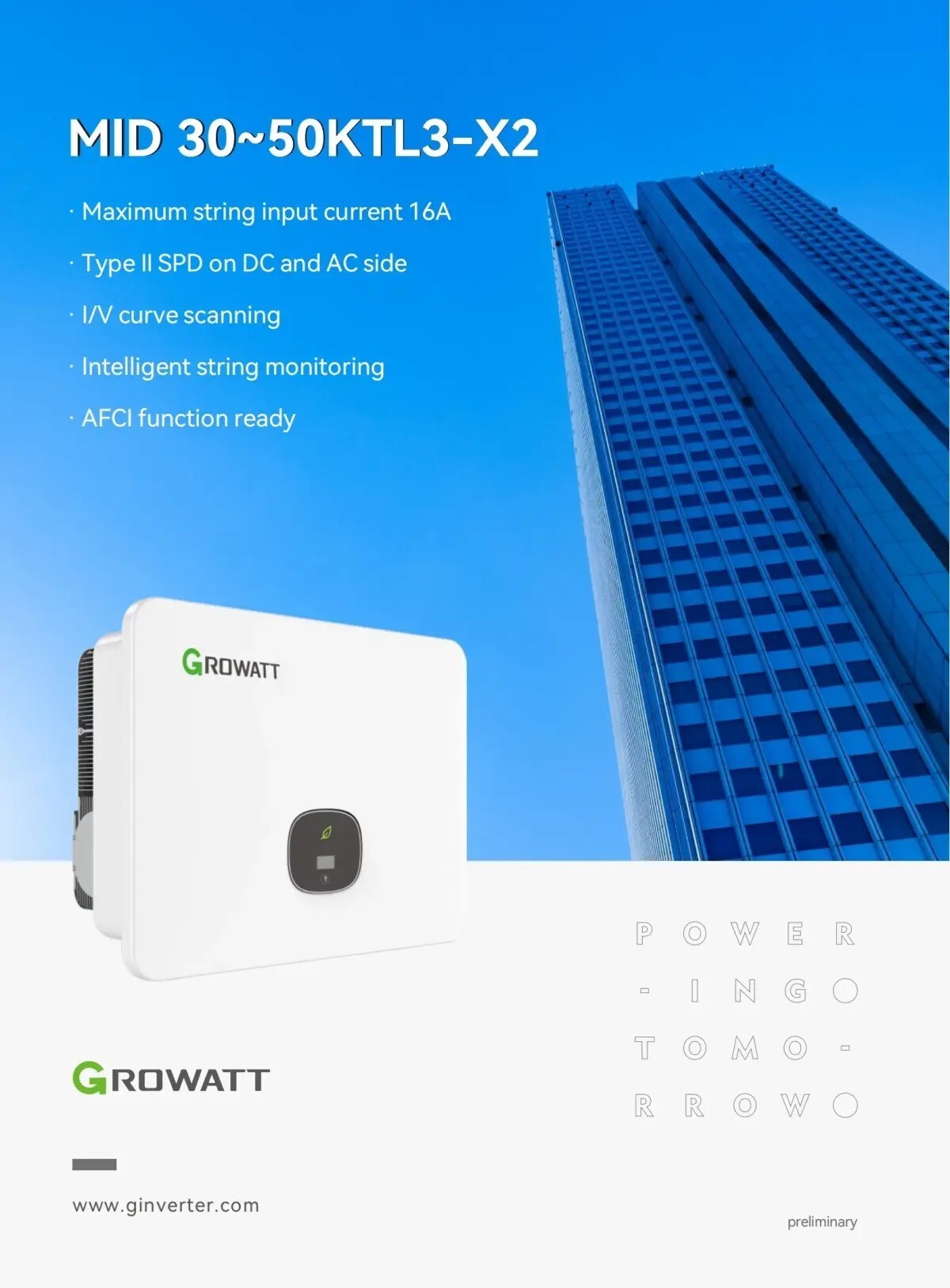 On grid PV inverter-Commercial & Industrial PV Inverter-MID 30-50KTL3-X2 1