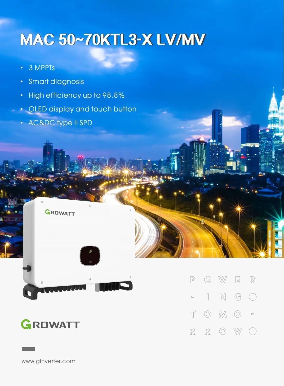 On grid PV inverter-Commercial & Industrial PV Inverter-MAC 50-70KTL3-X LVMV 1