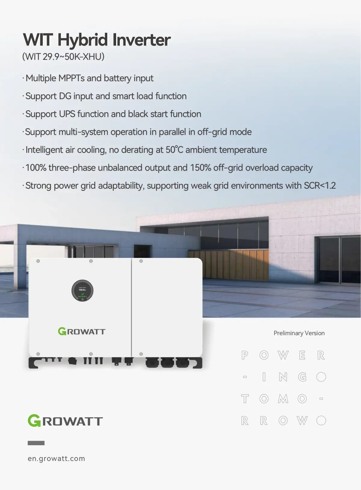 Hybrid inverter-Three Phase Hybrid-WIT 29.9~50K-XHU 1