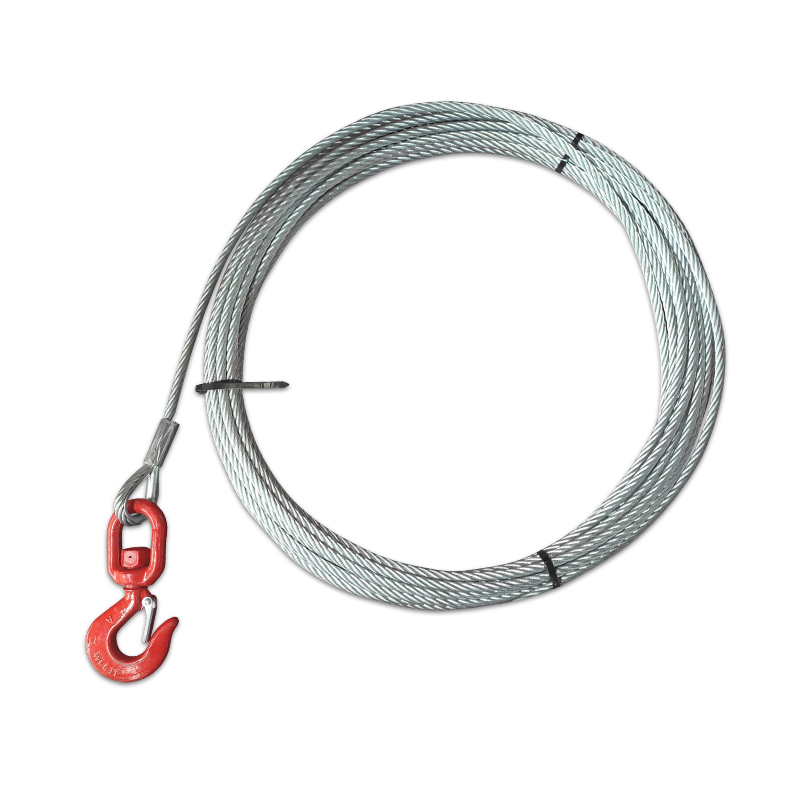 Recovery vehicle towing winch steel wire tow rope