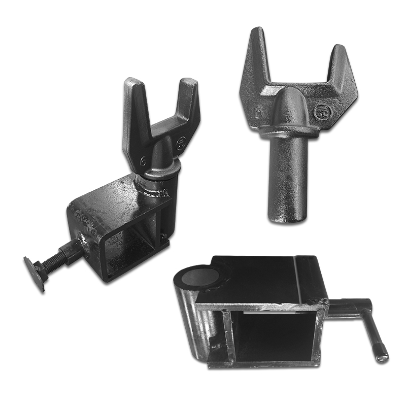 Clearing vehicle towing fork base