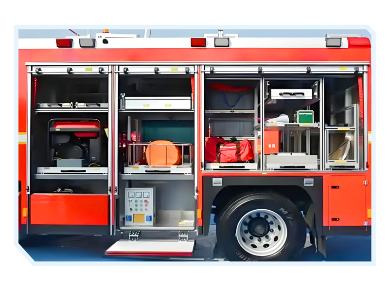 Various trays for fire engines