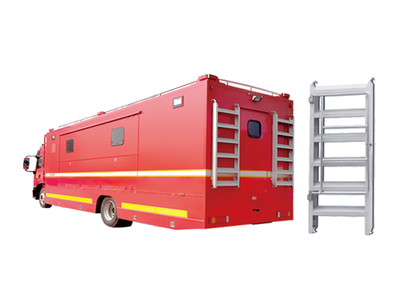 Aluminum alloy folding ladder for camping vehicle