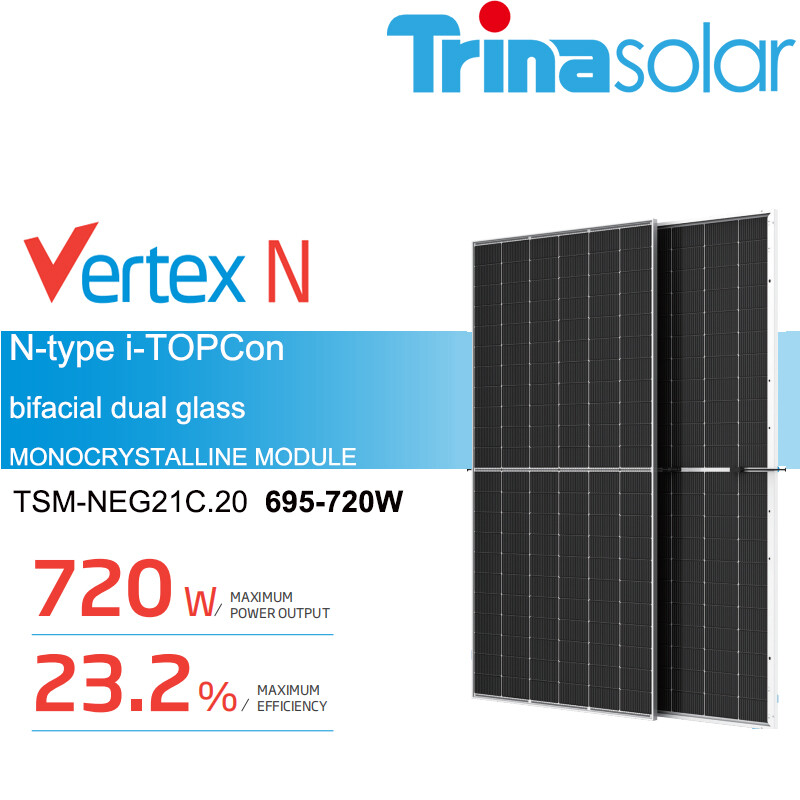 N-type i-TOPcon bifacial dual glass Monocrystalline module TSM-NEG21C.20 695-720W