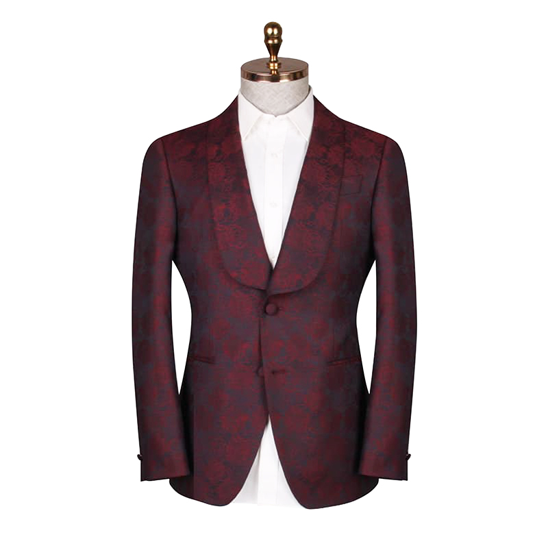 Navy Single Breasted Wide Shawl Lapel Men's Jacket