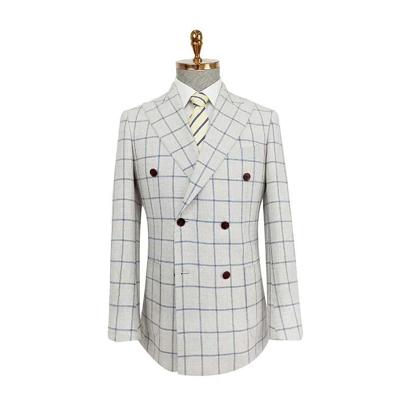 Double-breasted wool suit