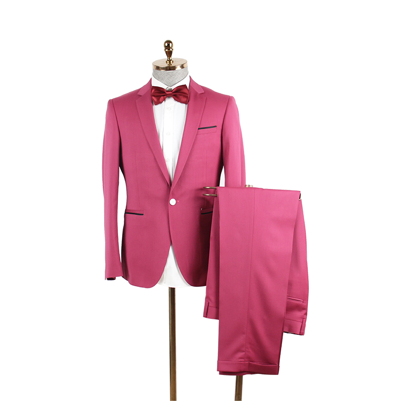 Men's slim fit suit jacket and pants 2 piece set