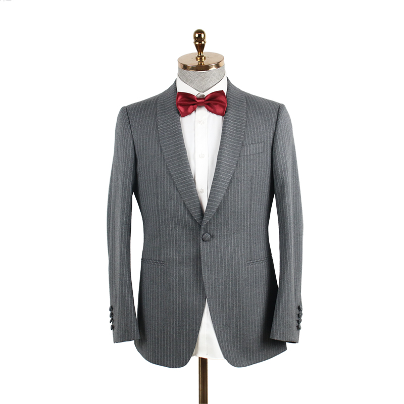 Dark grey striped suit Set