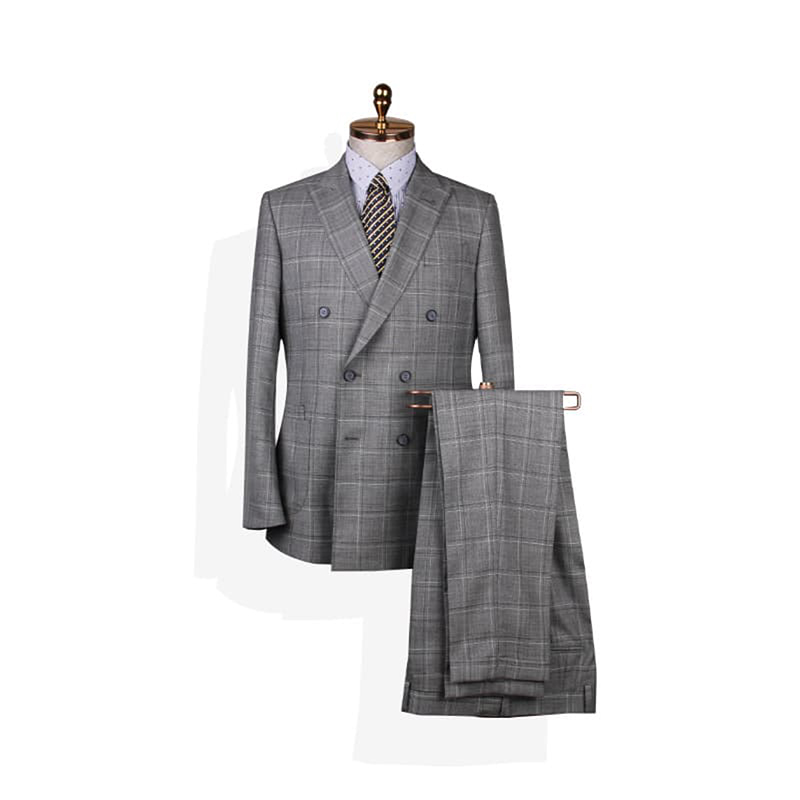 2 piece suit for men double breasted tailored slim fit suit