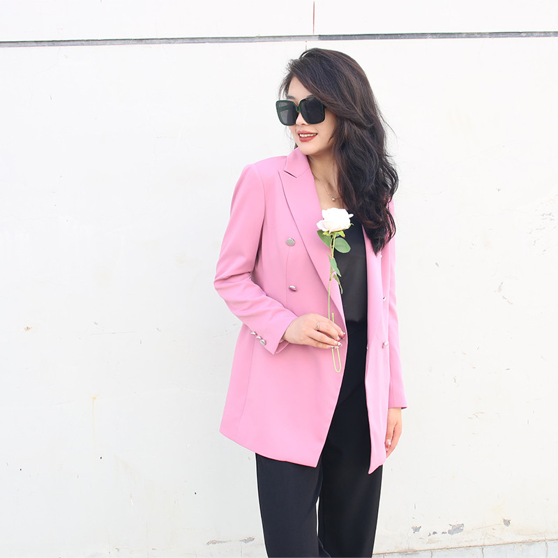 Single Breasted Solid Color Casual Suit Jacket