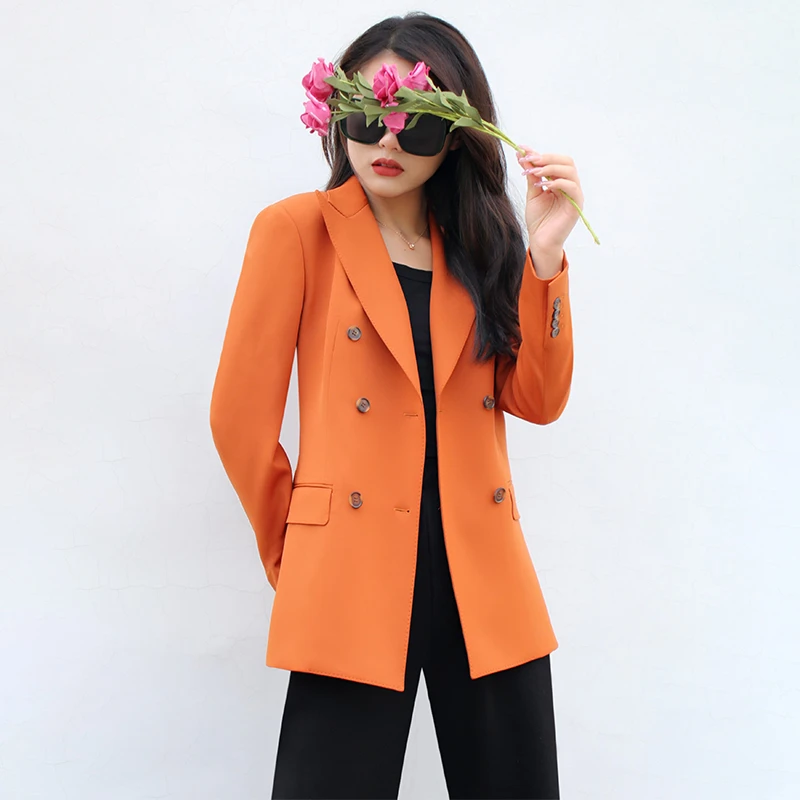 Single Breasted Solid Color Casual Suit Jacket