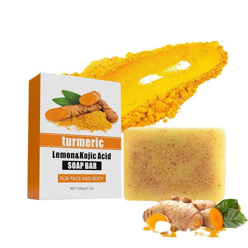 Cross-border foreign trade soap, turmeric kojic acid shampoo soap essence, black hair handmade soap, moisturizing and smoothing hair care soap, shampoo soap