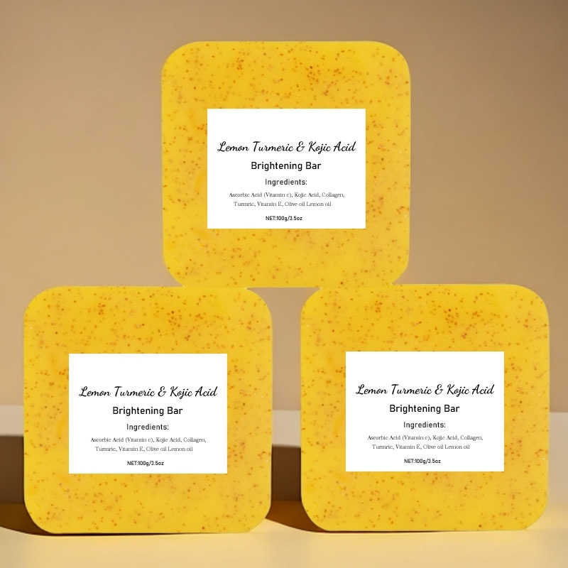 Cross-border foreign trade soap, turmeric lemon, compact shampoo soap essence, black hair handmade soap, moisturizing and smoothing hair care soap, shampoo soap