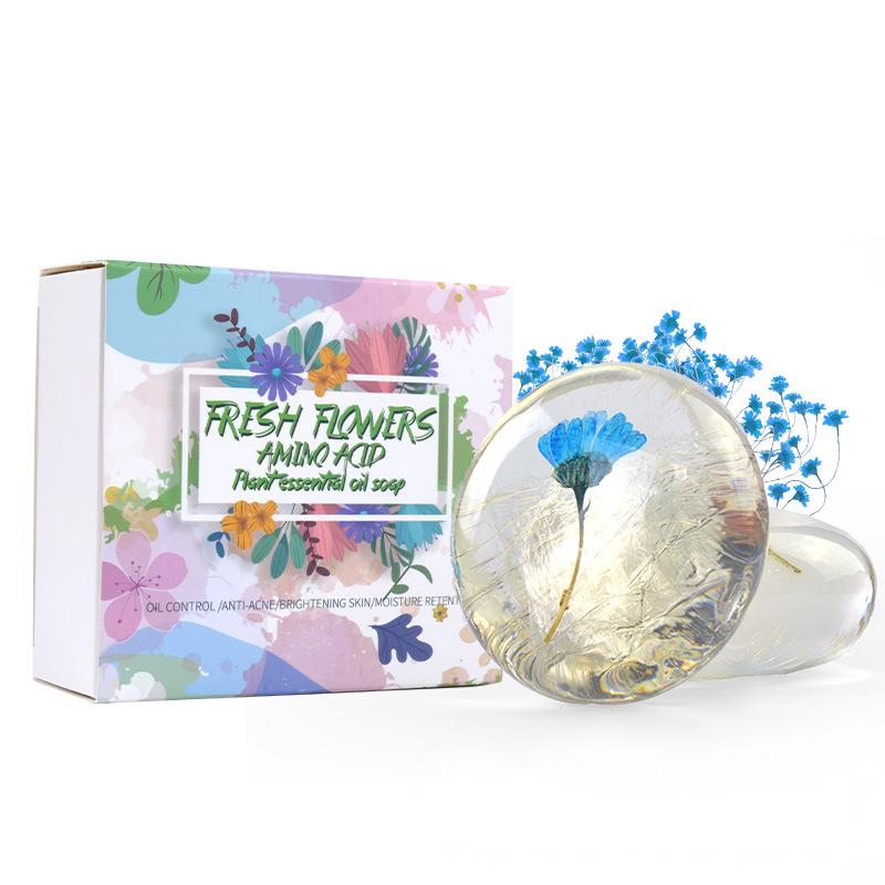 Cross-border foreign trade soap with branch orchid and chrysanthemum shampoo soap essence, black hair handmade soap, moisturizing and smoothing hair care soap, shampoo soap