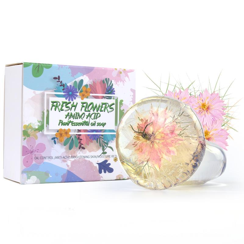 Cross-border foreign trade soap, pink grass flower shampoo soap essence, black hair handmade soap, moisturizing and smoothing hair care soap, shampoo soap