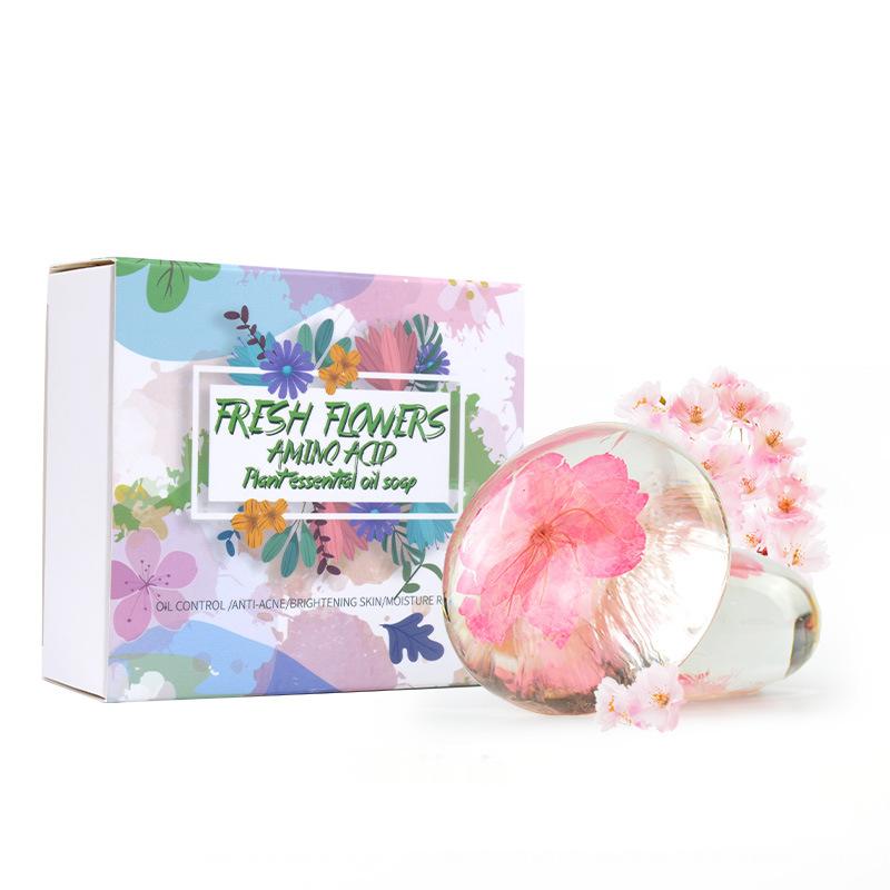 Cross-border foreign trade soap, pink cherry blossom shampoo soap essence, black hair handmade soap, moisturizing and smoothing hair care soap, shampoo soap