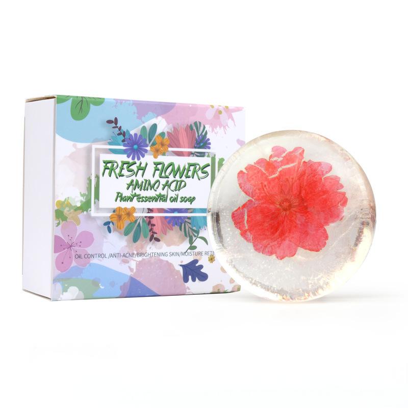 Cross-border foreign trade soap, red cherry blossom soap essence, black hair handmade soap, moisturizing and smoothing hair care soap, shampoo soap