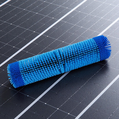 Photovoltaic panel rotary roller brush