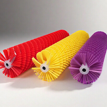 Solar panel cleaning roller brush