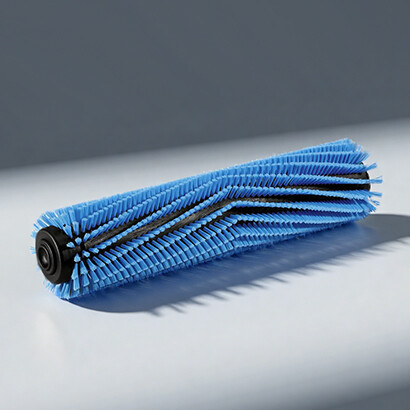Blue V-shaped roller brush