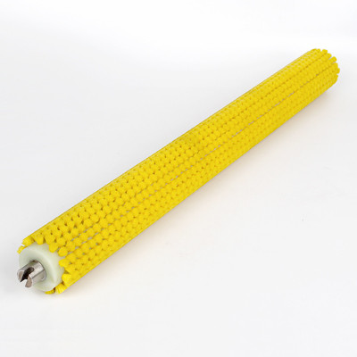 Metal shaft paver roller brush