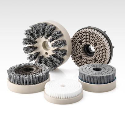 Round bristle brush disc
