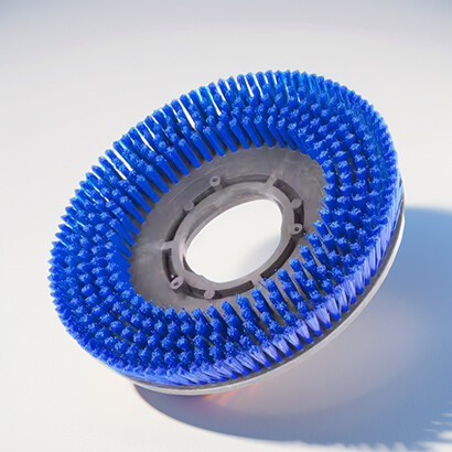 Round scrubber disc brush