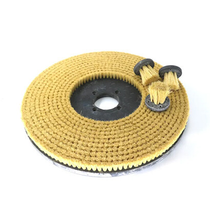Yellow sisal bristles aluminium disc brush