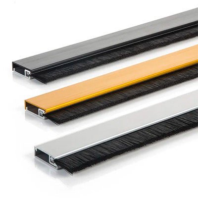 Custom door bottom sealing brush with aluminum bracket