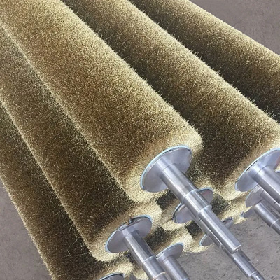 Wood polished brass wire brushroll