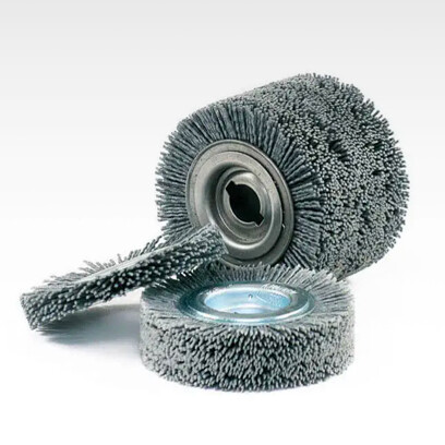 Silicon carbide abrasive wheel brushes