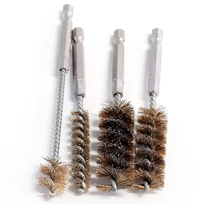 Spiral twisted wire wheel brushes