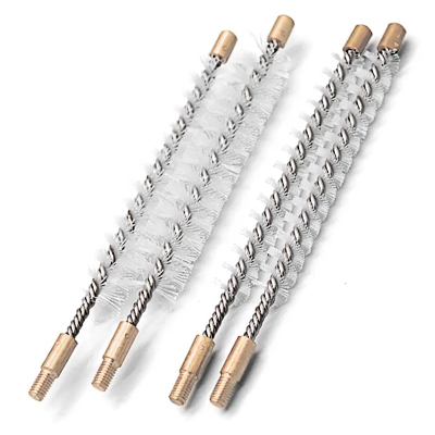 Thread twisting inner wall polishing deburring brush