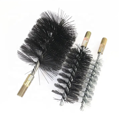 Threaded pipe wire brushes