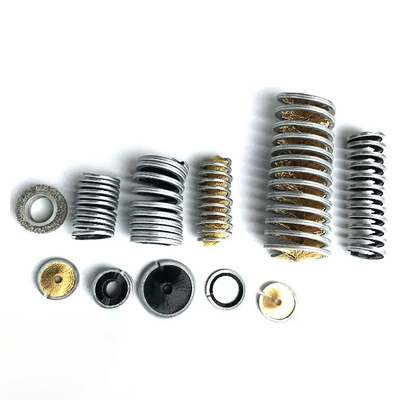 Spiral in-wound spring brush