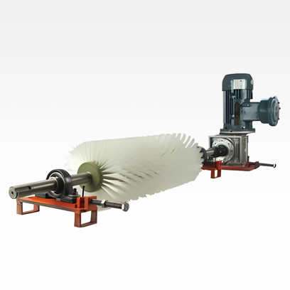 Industrial belt cleaner profiled brushes