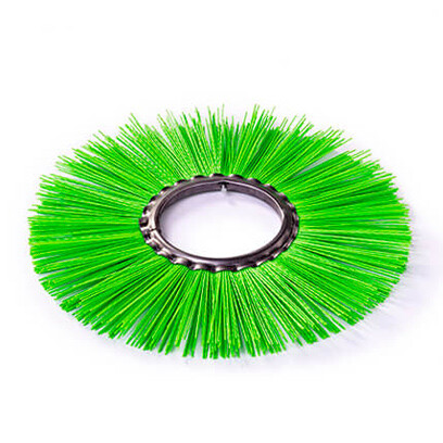 Snow ploughing ring type wire brush