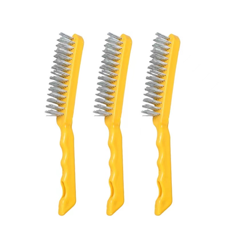 Wire brush with plastic handle