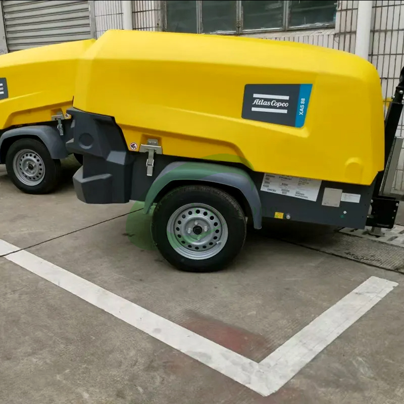 Atlas Copco Easy to Use Xas78 5 to 7bar 350cfm Portable Diesel Tow Behind Air Compressor From China