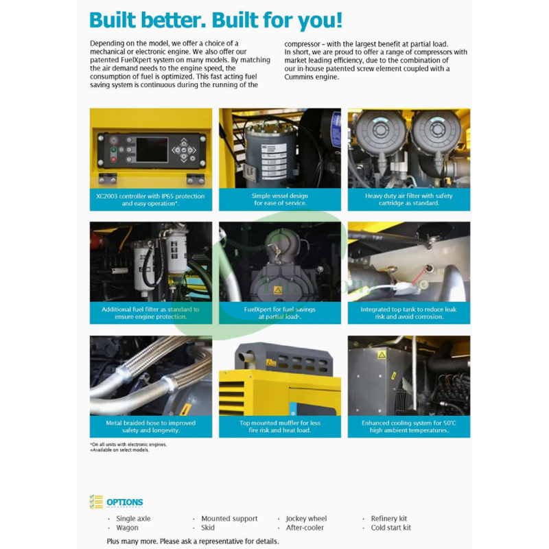 Industrial Atlas Copco Xahs 350 Portable Diesel Screw Air Compressor