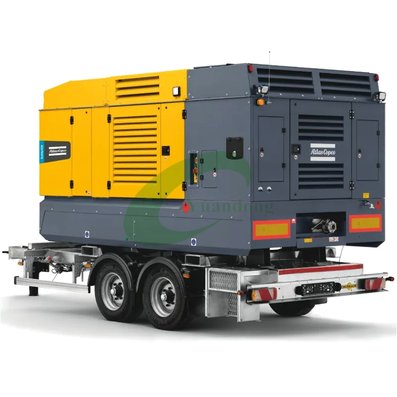 Atlas Copco Diesel Wheel-Mounted Screw Air Compressor Mobile Unit for Water Well Drilling