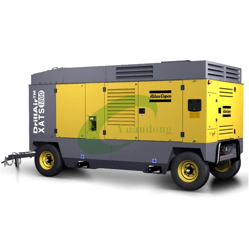 Atlas Copco Skid Mounted V900 Screw Air Compressor for Geothermal Production Well Drilling