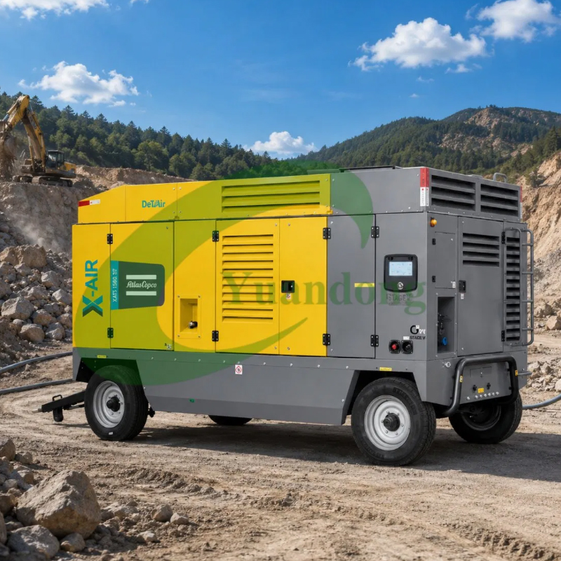 Atlas Copco Xavs 1000 Portable Diesel Screw Air Compressor 901-1021 Cfm Heavy-Duty Low Noise